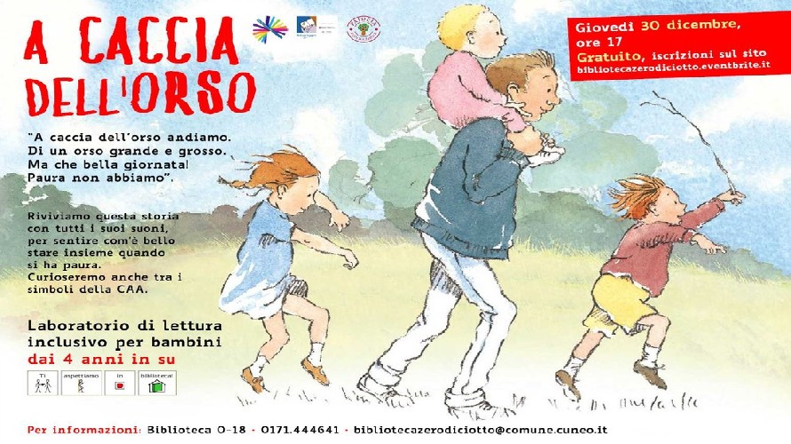 CUNEO/ A caccia dell'orso, laboratorio di lettura inclusivo per bambini  in Biblioteca 