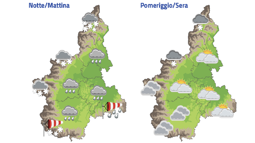 Pioggia e freddo nel weekend in provincia di Cuneo, temperature in graduale aumento da lunedì 